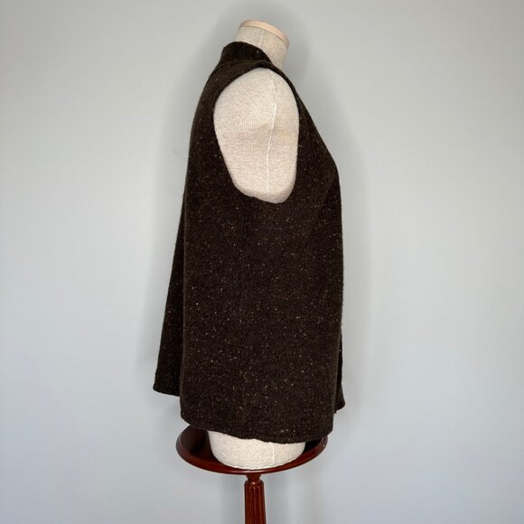 J. Jill Women's Wool and Cashmere Blend Sleeveless Brown Knit Vest Size Large - Picture 3 of 7